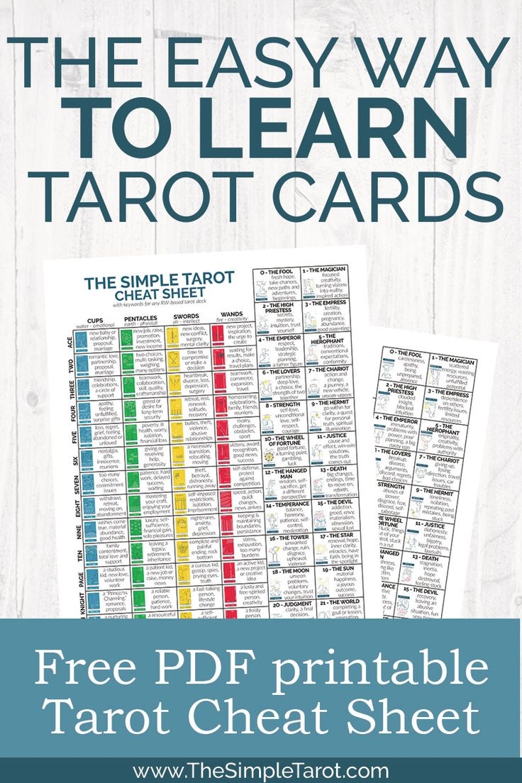 Free PDF Tarot Cheat Sheet