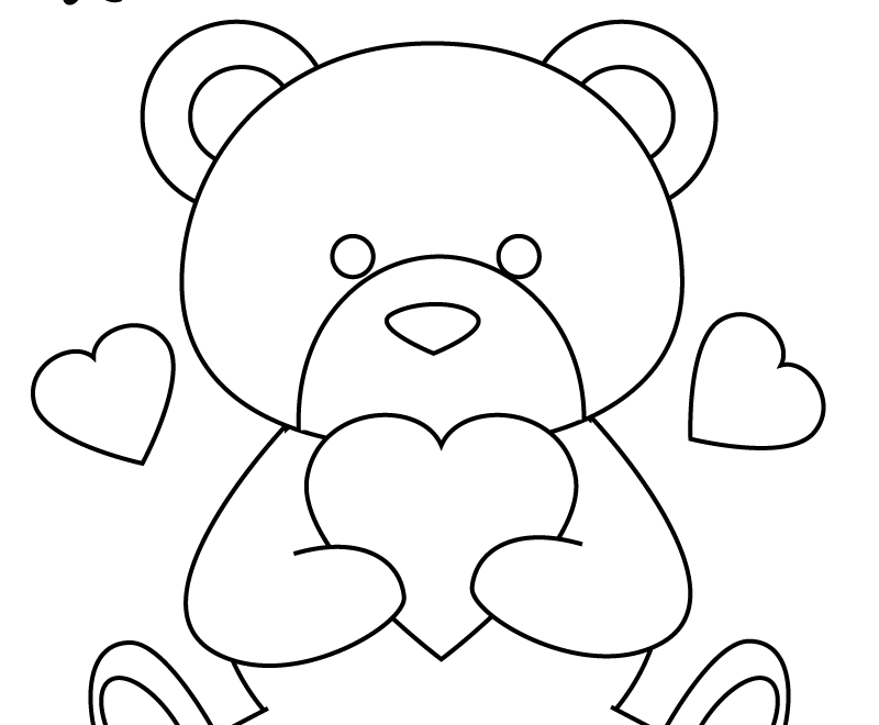 Free Preschool Teddy Bear Coloring Worksheet