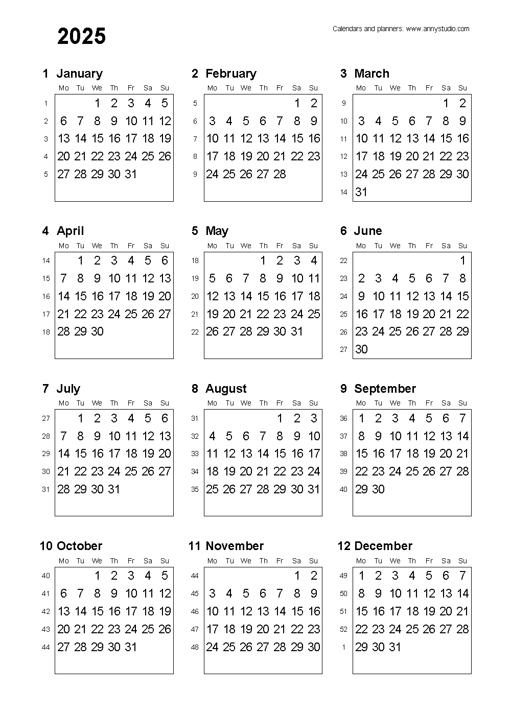 Free A5 Planner Printables 2025