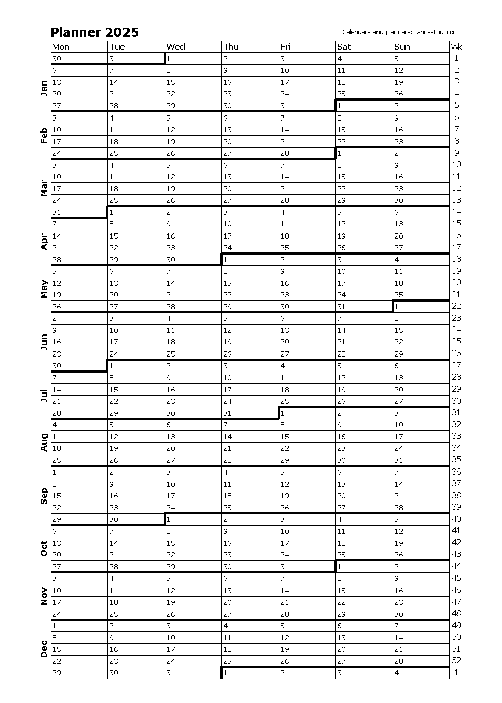 Free Printable Planner Pages 2025