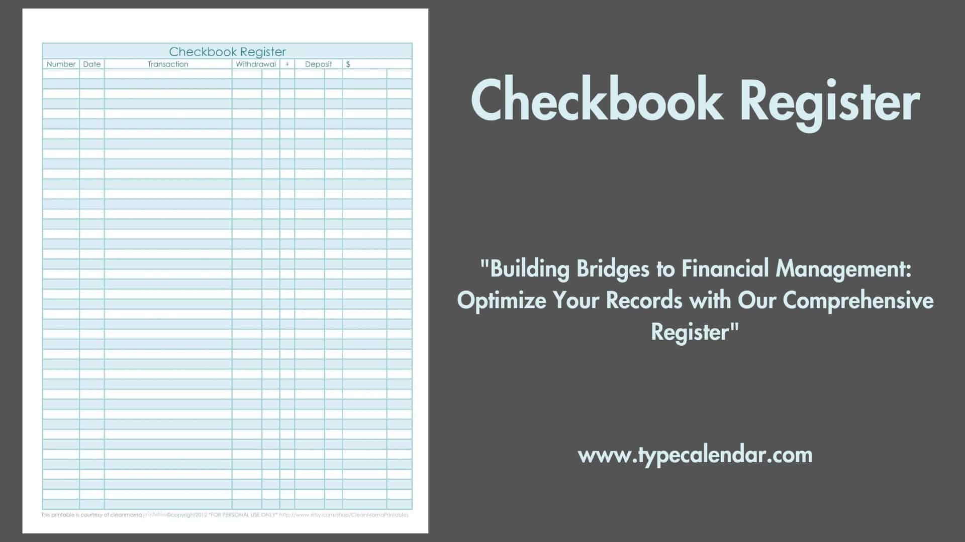 Free Printable Opening And Closing Register