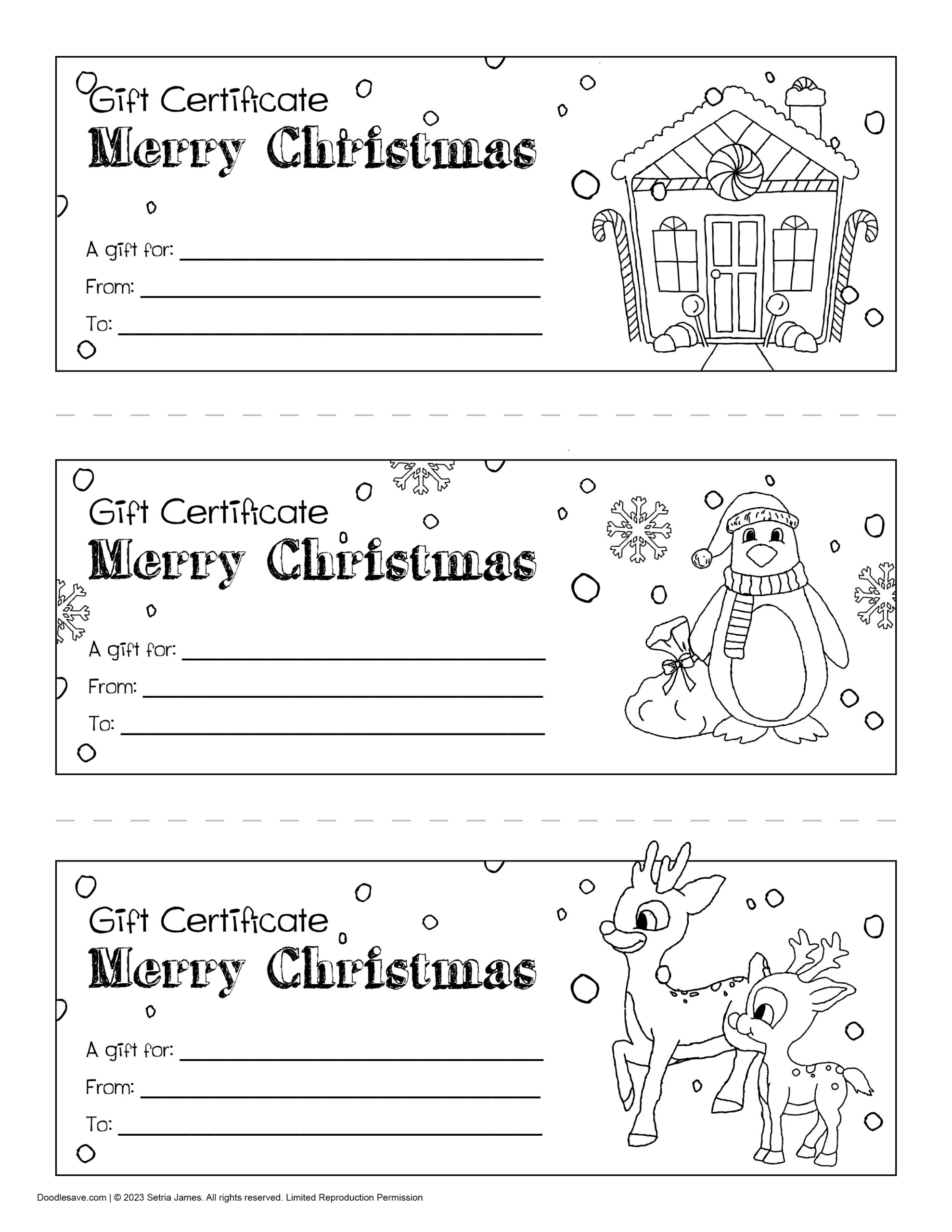 Free Printable Christmas Gift Certificates