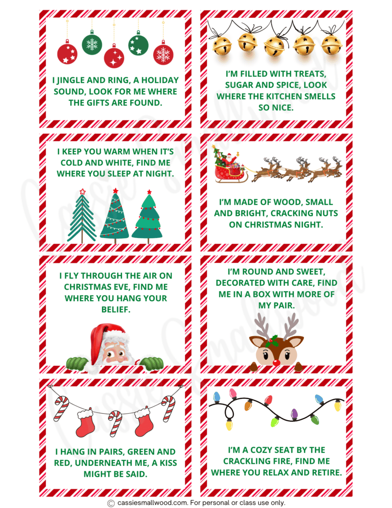 FREE Printable Christmas Scavenger Hunt Clues Cassie Smallwood