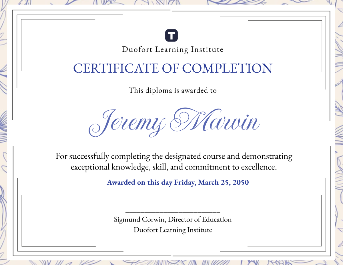Free Printable Completion Certificate Templates To Customize Online