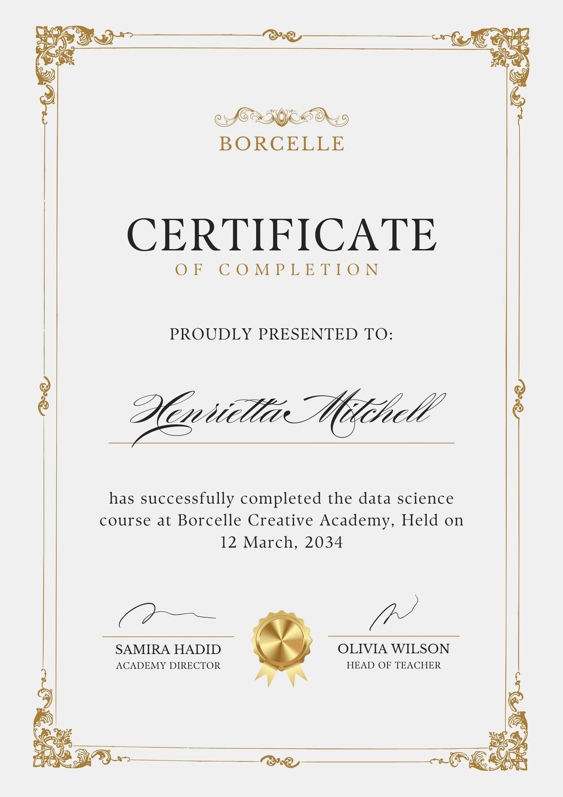 Free Printable Customizable Course Certificate Templates Canva