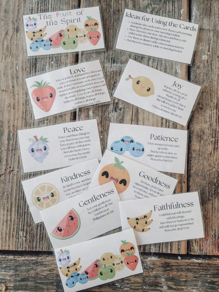 Free Printable Fruit Of The Spirit Cards Healing Home