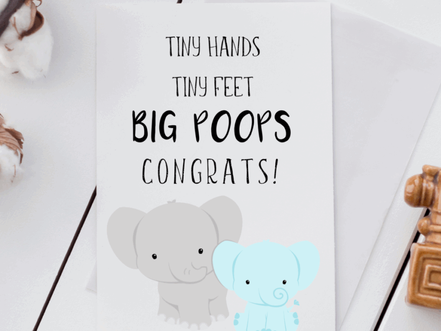 FREE PRINTABLE FUNNY BABY SHOWER CARD BRAMBLE AVENUE