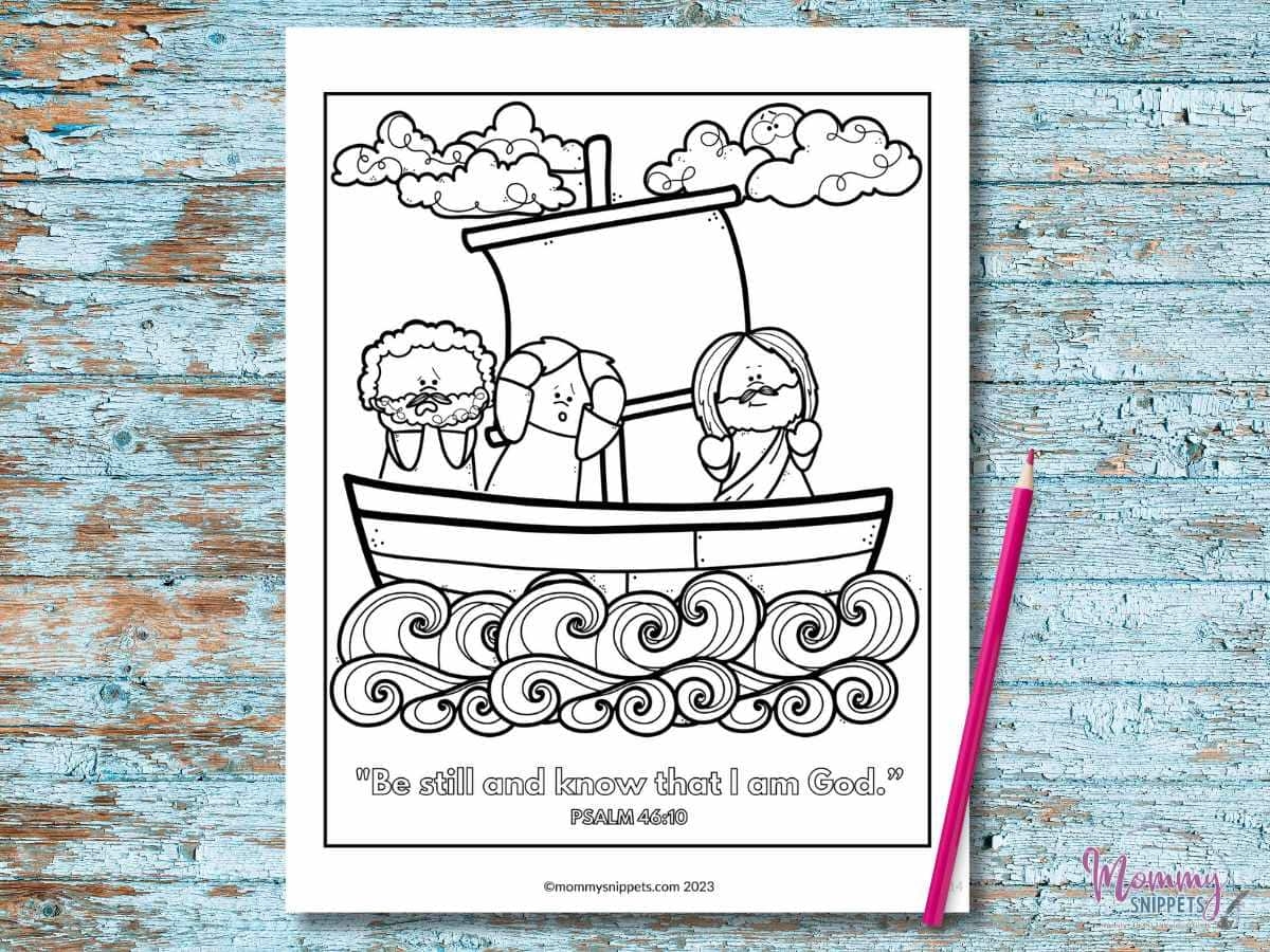 Free Printable Jesus Calms The Storm Coloring Pages Mommy Snippets