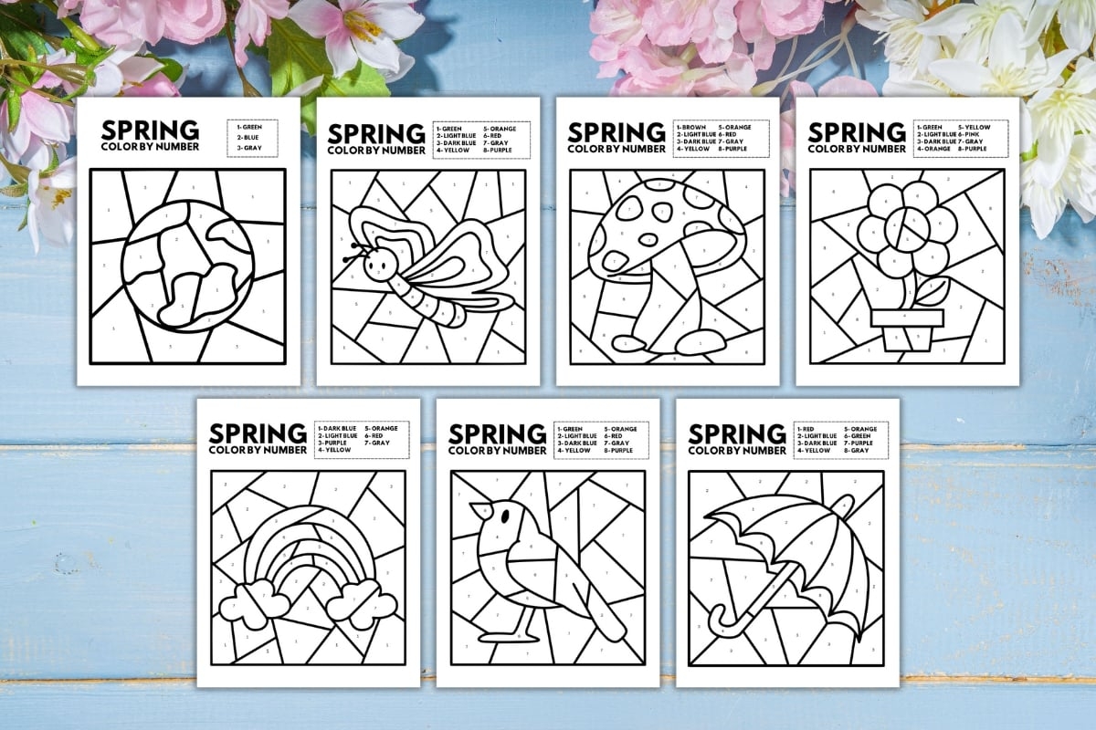 Free Printable Spring Color By Number Pages
