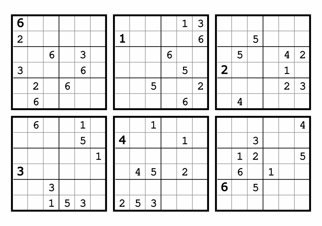 Free Printable Sudoku Puzzles Worksheets Library