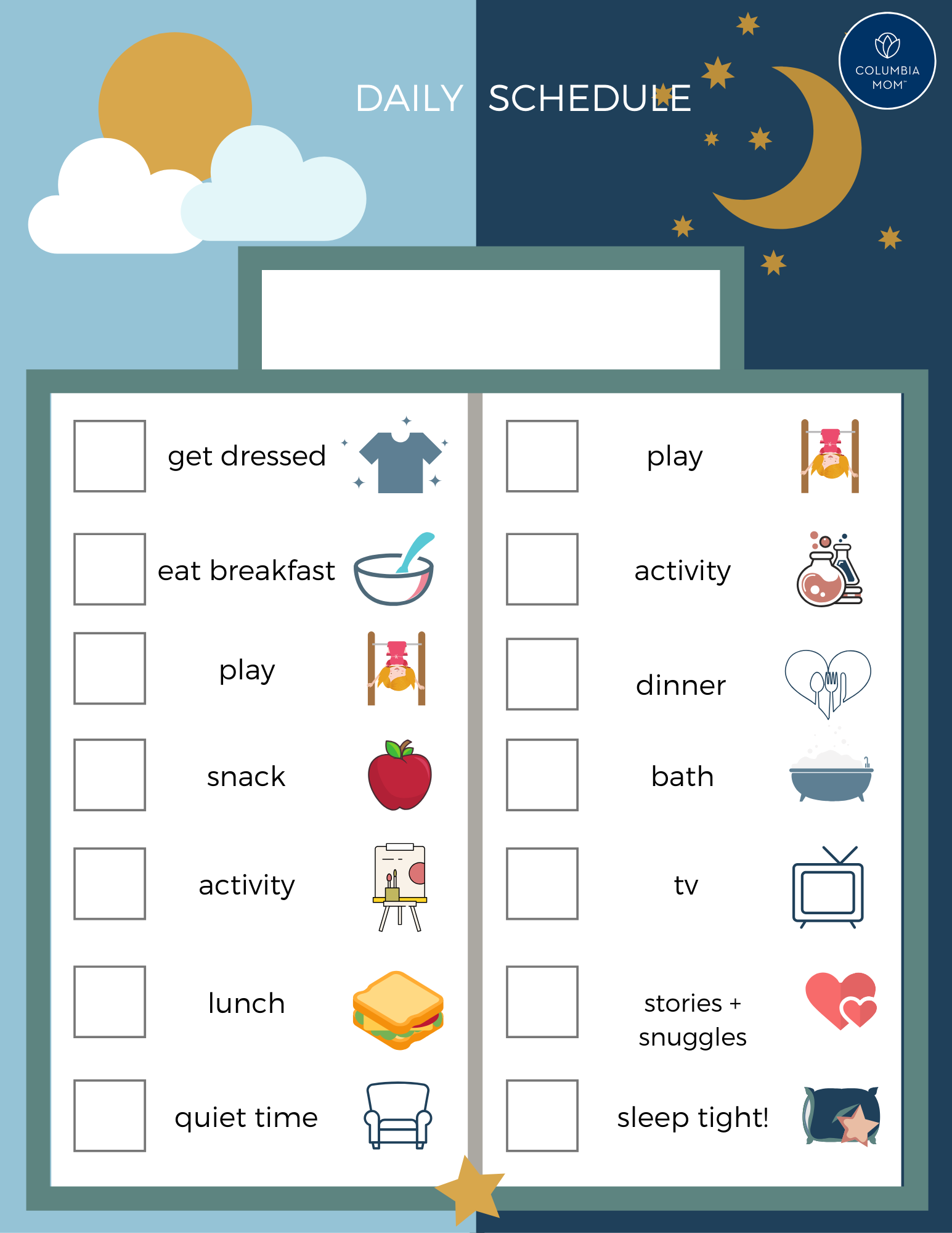 FREE Routine Activity Charts For Your Family