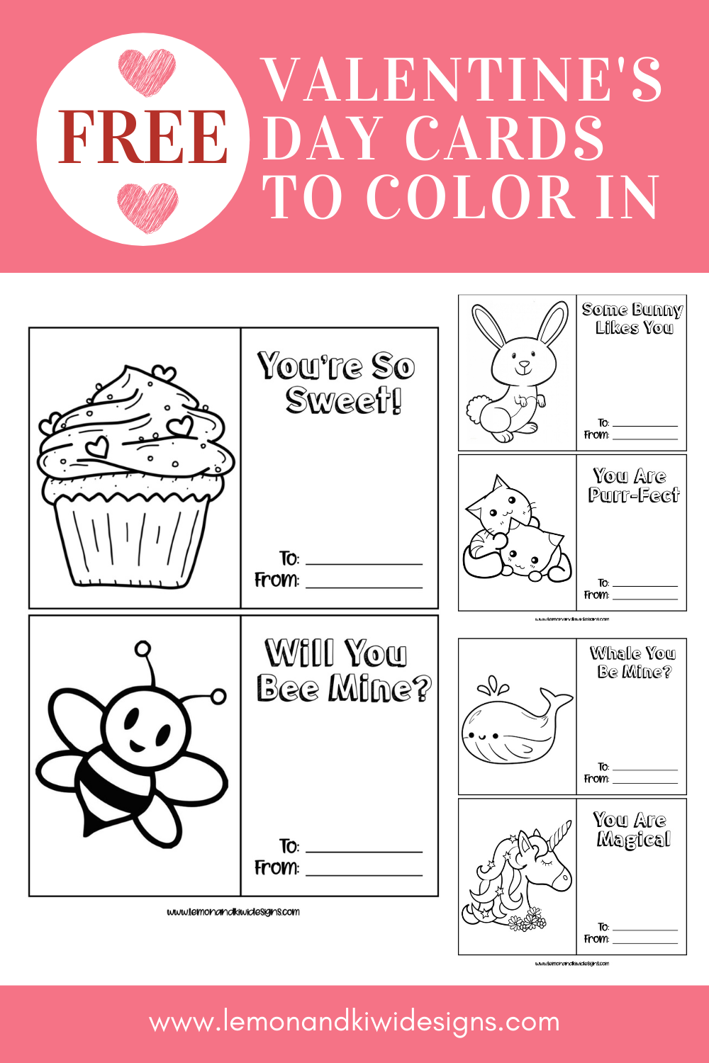 Printable Valentines Day Cards To Color