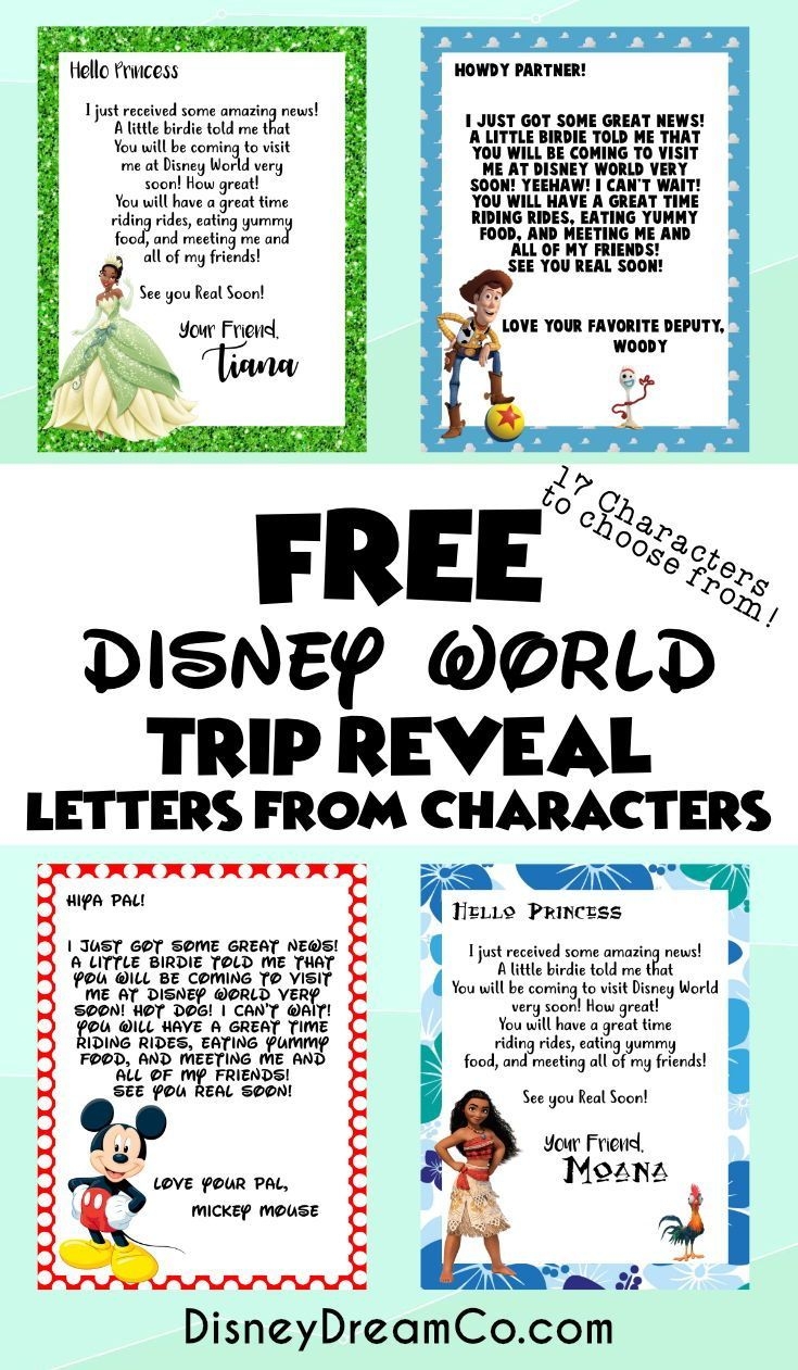 Free You re Going To Disney World Printable Letters And Tickets Disney Dream Co