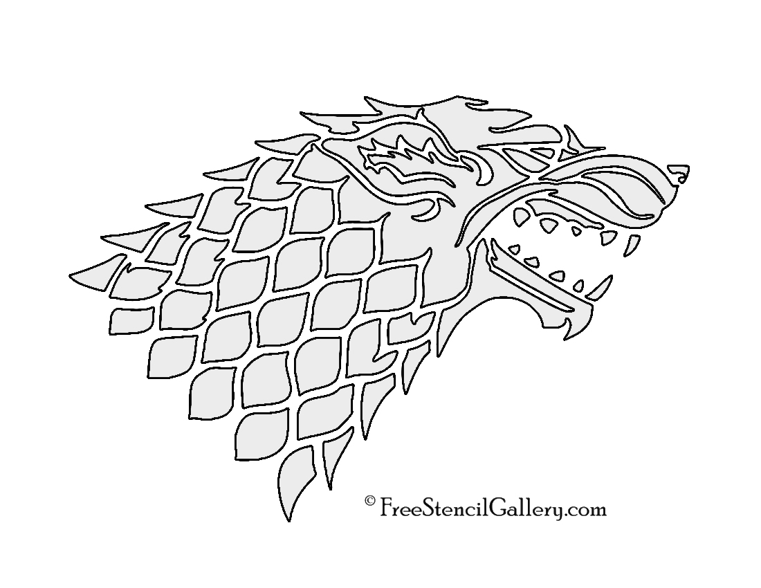 Game Of Thrones House Stark Sigil Stencil 2 Free Stencil Gallery