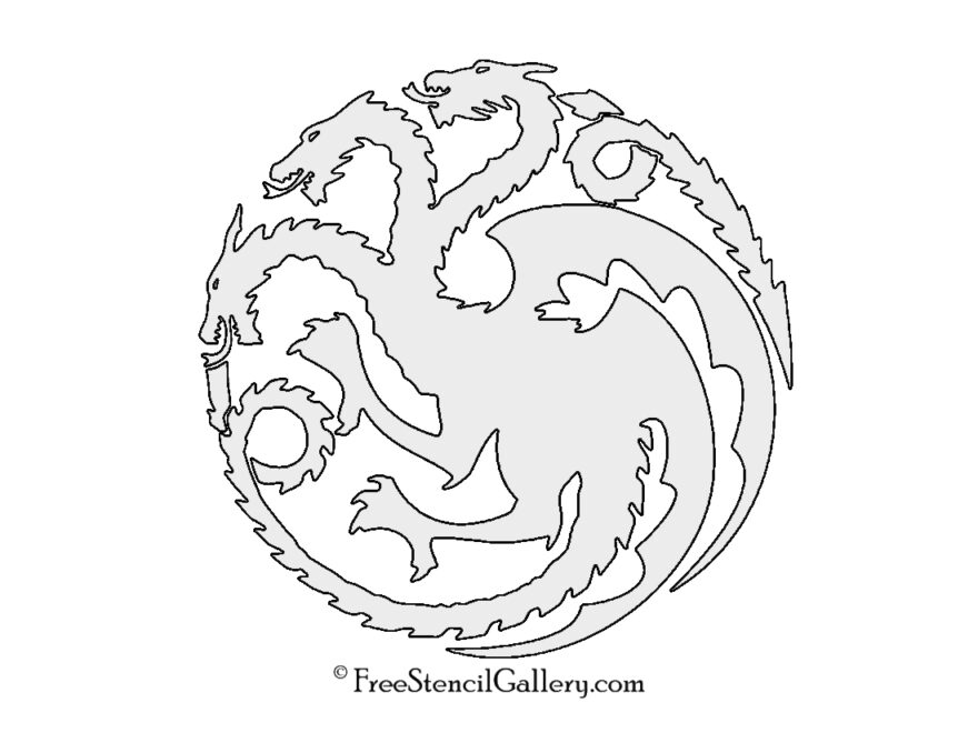 Game Of Thrones House Targaryen Sigil Stencil Free Stencil Gallery