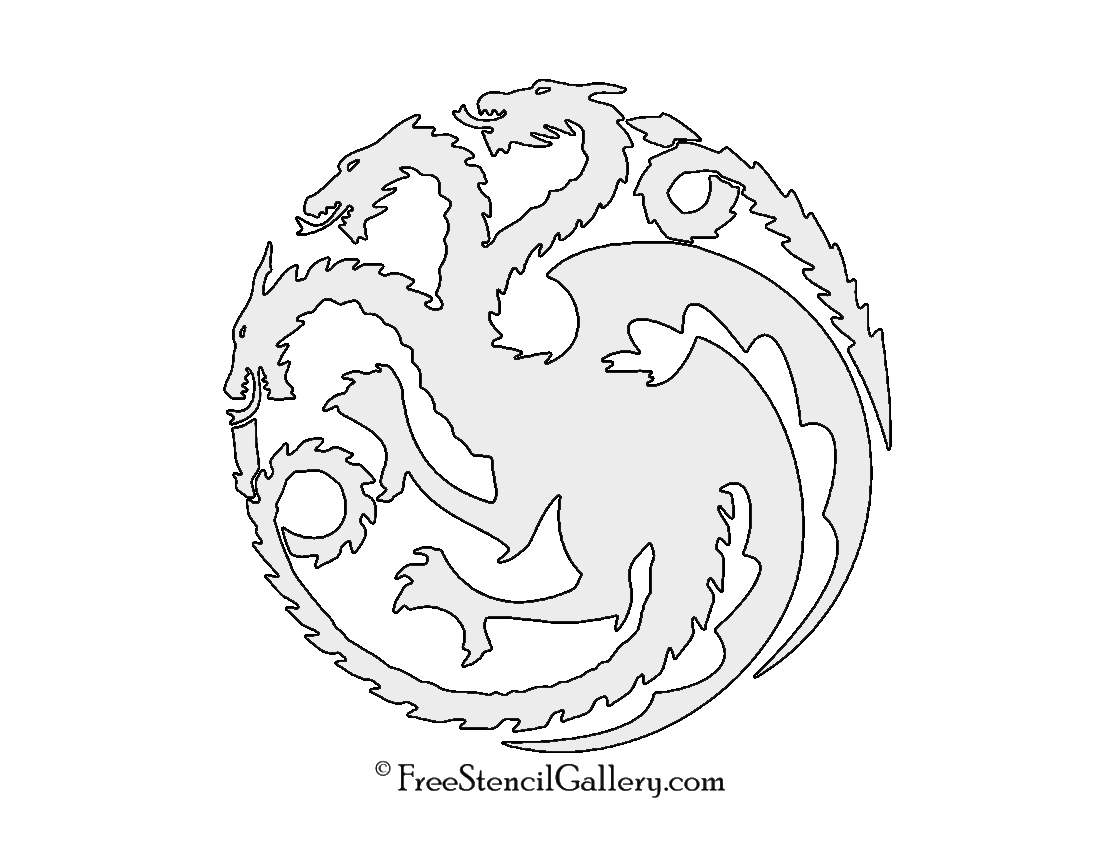 Game Of Thrones House Targaryen Sigil Stencil Free Stencil Gallery