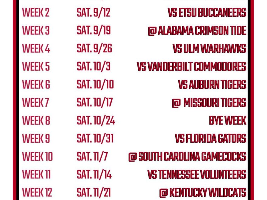 Georgia Bulldogs 2020 2025 Schedule