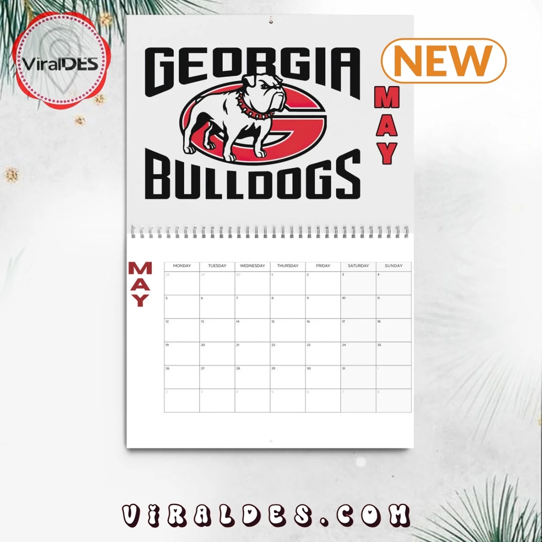 Georgia Bulldogs 2025 Happy New Year Calendar Viraldes Store