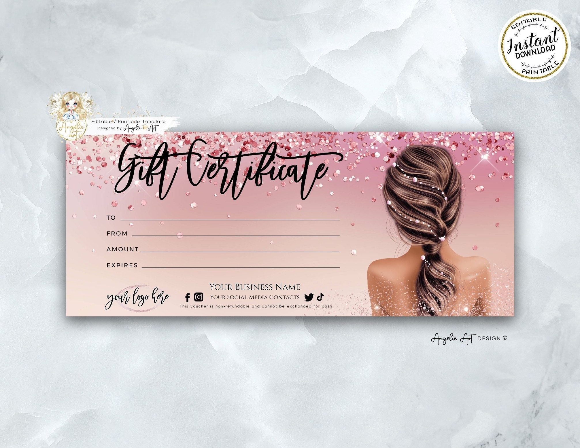 Printable Hair Salon Gift Certificate Template