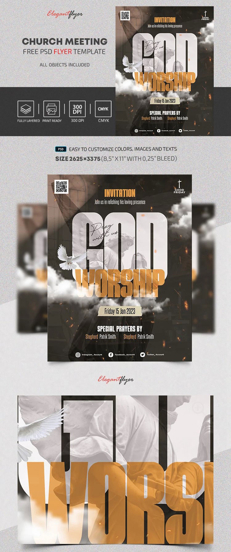Glitter Modern Church Meeting Flyer Template Free Download Resource Boy