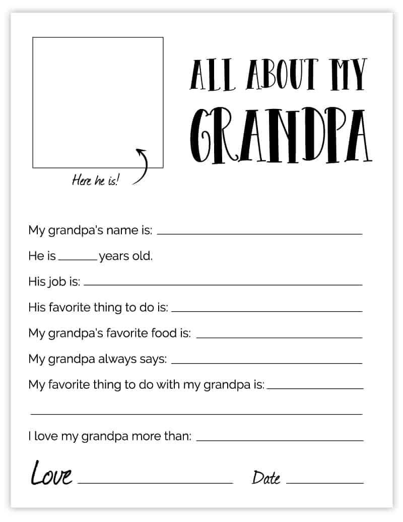 Free FatherS Day Printables For Grandpa