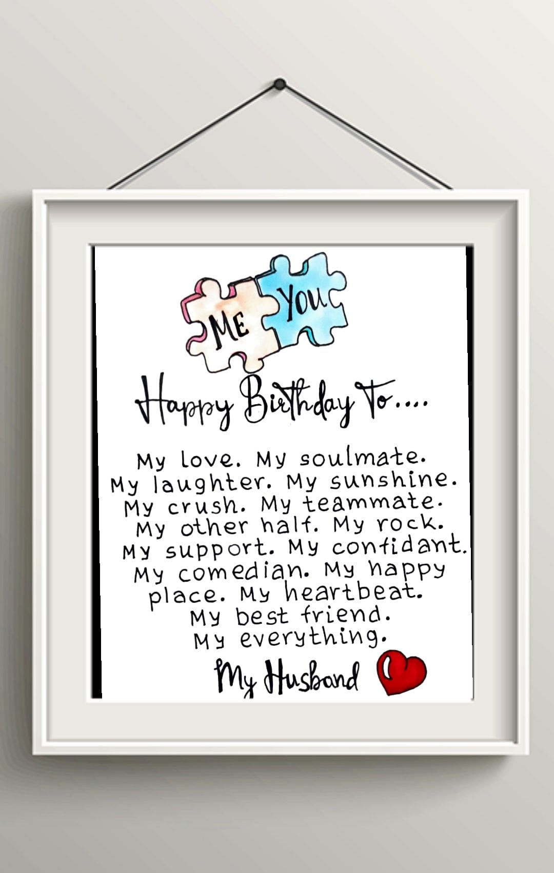 Happy Birthday Husband Card Print Husband Birthday Card Printable Greeting Card For My Husband Happy Birthday To My Husband Card Etsy