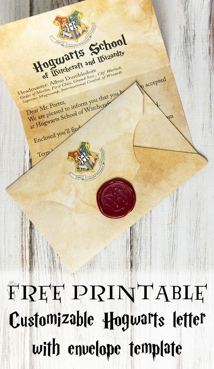 Hogwarts Acceptance Letter Envelope Template Printable