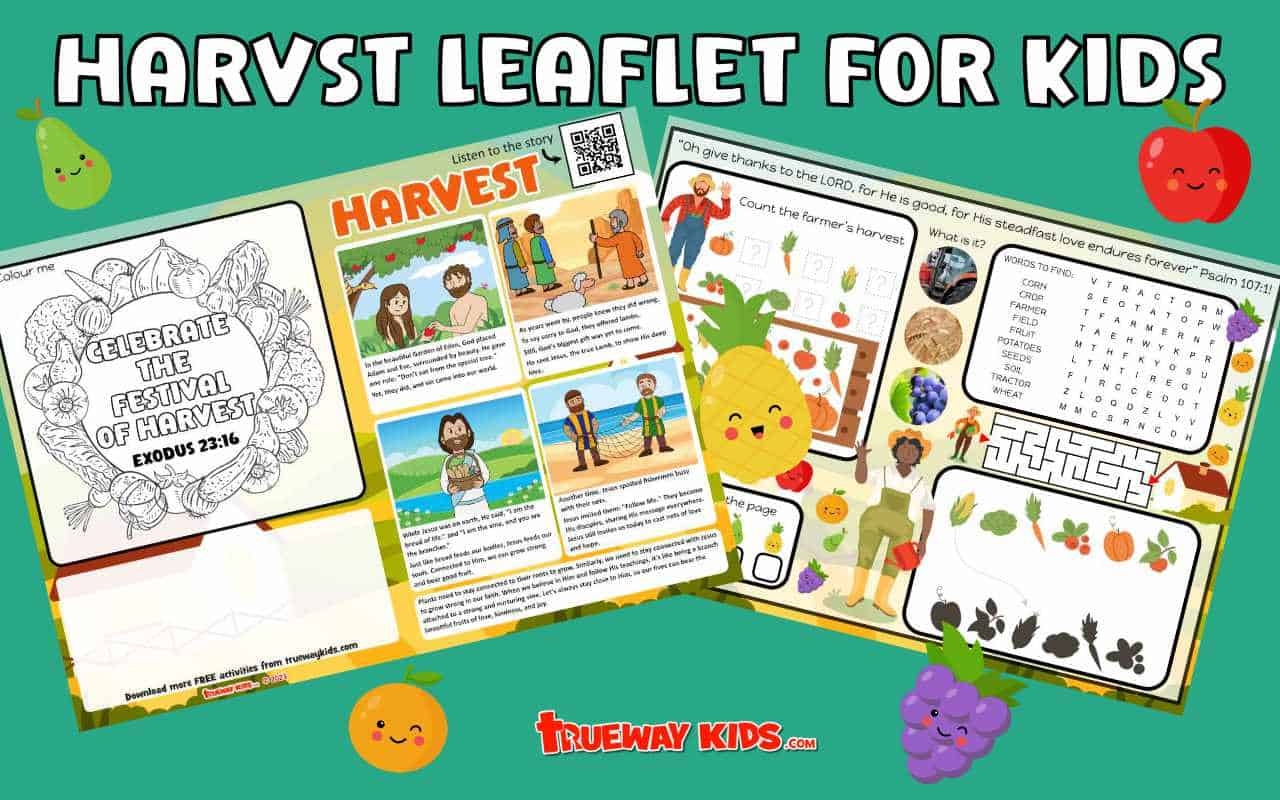 Harvest Leaflet For Kids Printable Activity Sheet Trueway Kids