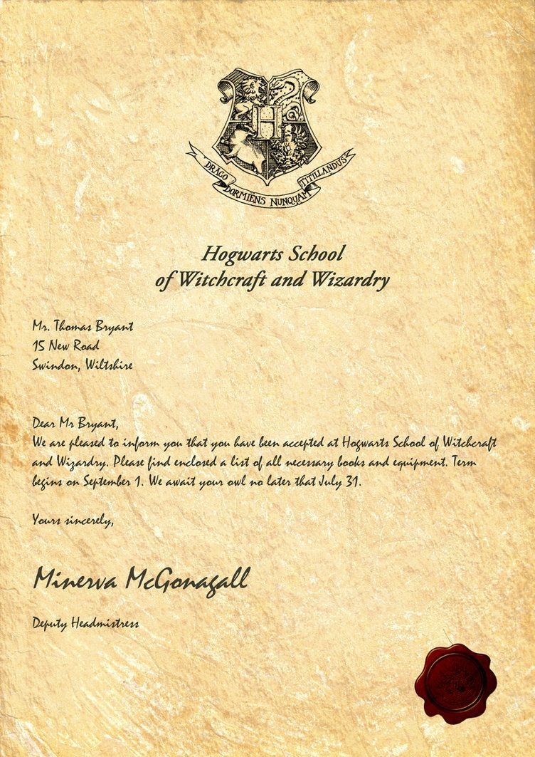Hogwarts Acceptance Letter By LegionDesign On DeviantArt