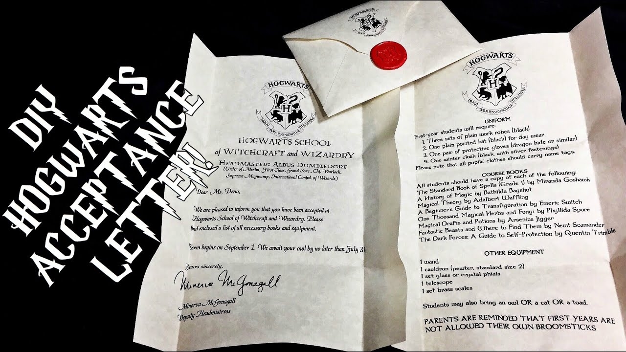 Harry Potter Acceptance Letter Printable
