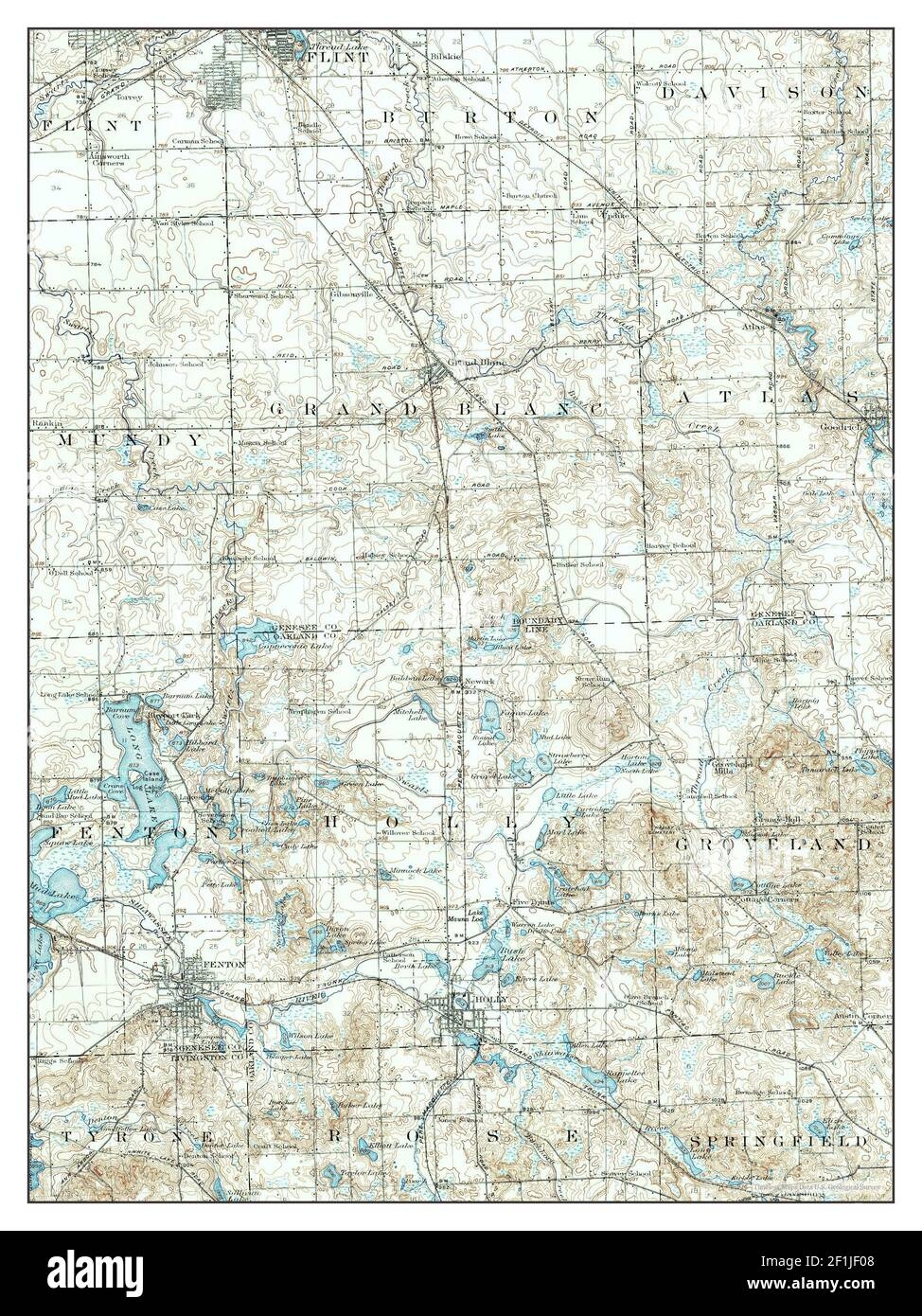 Holly Michigan Map 1920 1 62500 United States Of America By Timeless Maps Data U S Geological Survey Stock Photo Alamy