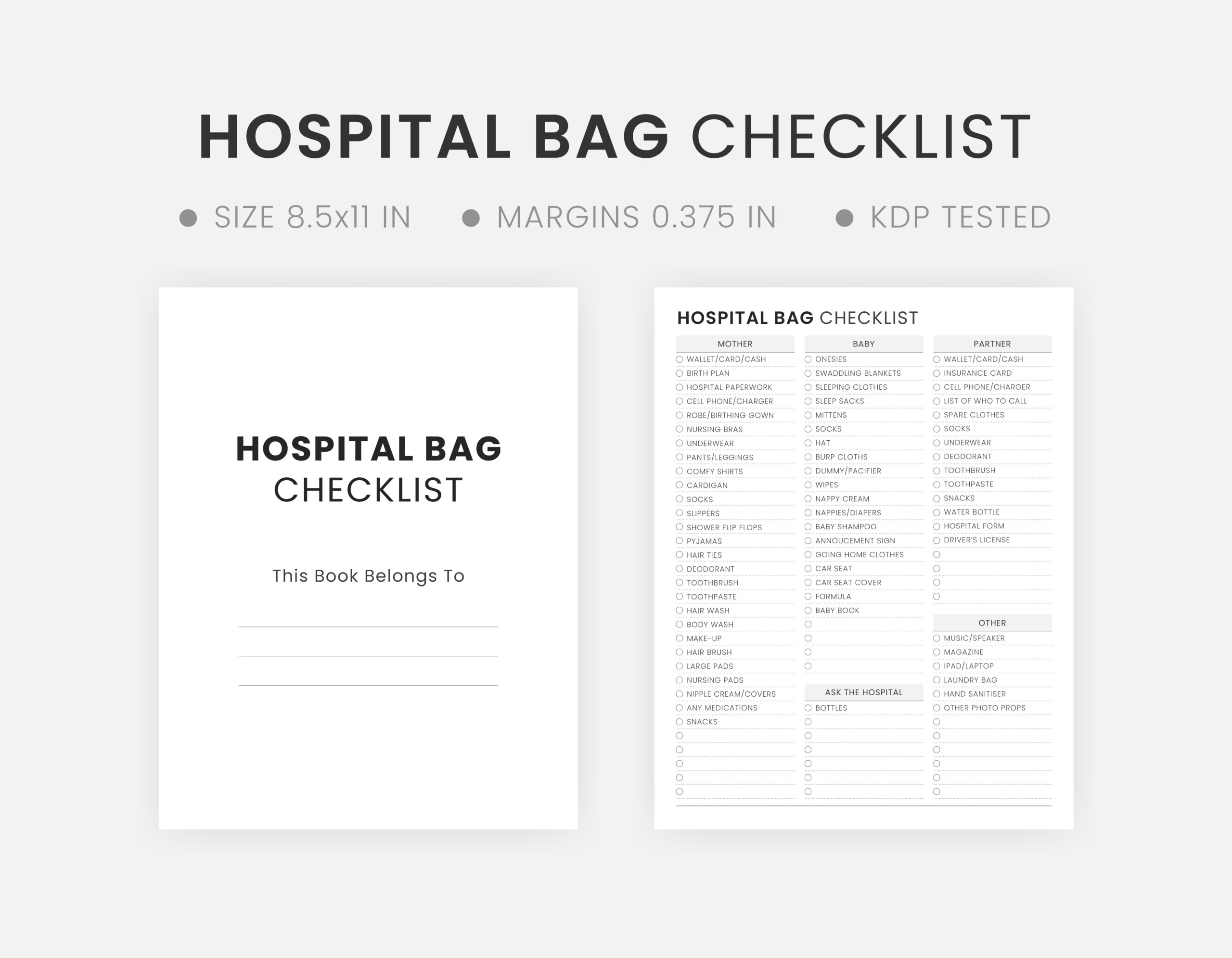 Printable Hospital Bag Checklist For Labor And Delivery