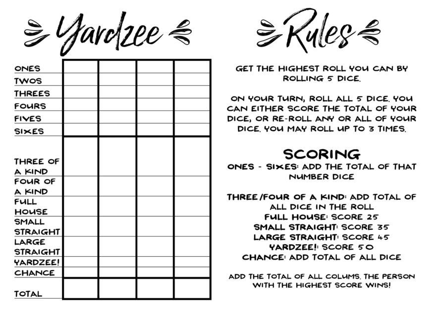 How To Make Giant Yard Dice Free Printable Yardzee Our Handcrafted Life
