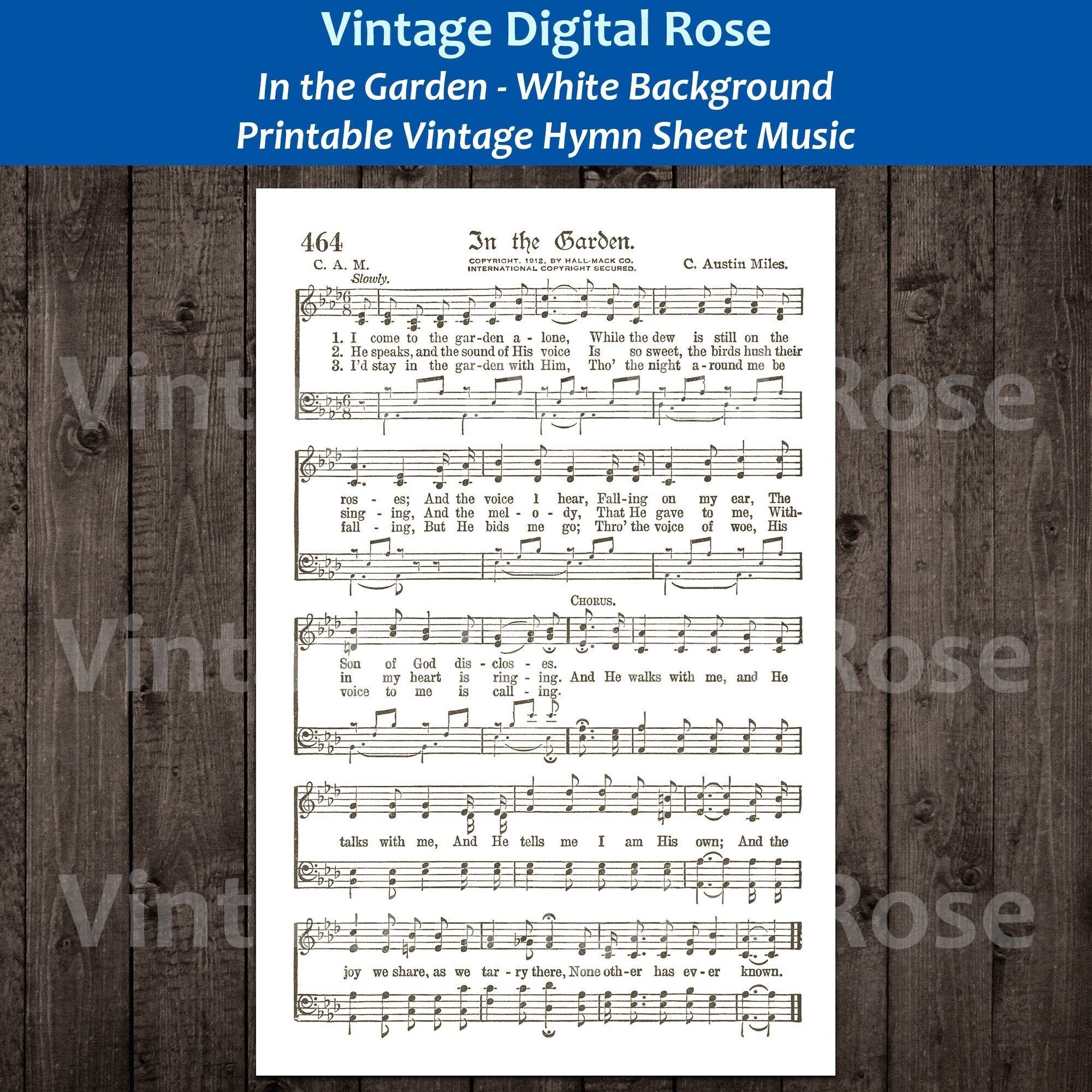 In The Garden Hymn Printable