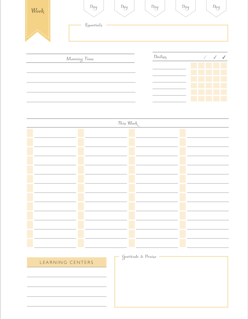 Free Printable Homeschool Planning Pages