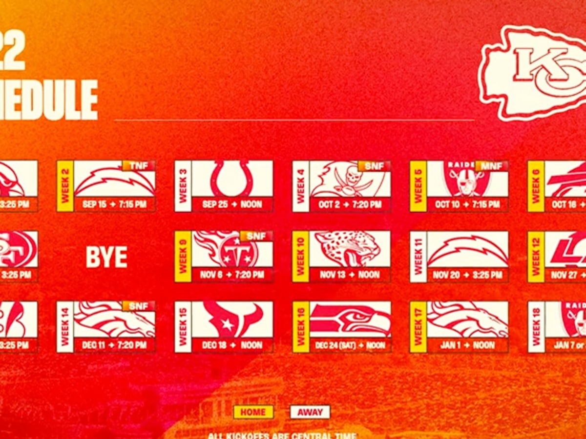 Kansas City Chiefs Schedule 2022 Athlon Sports