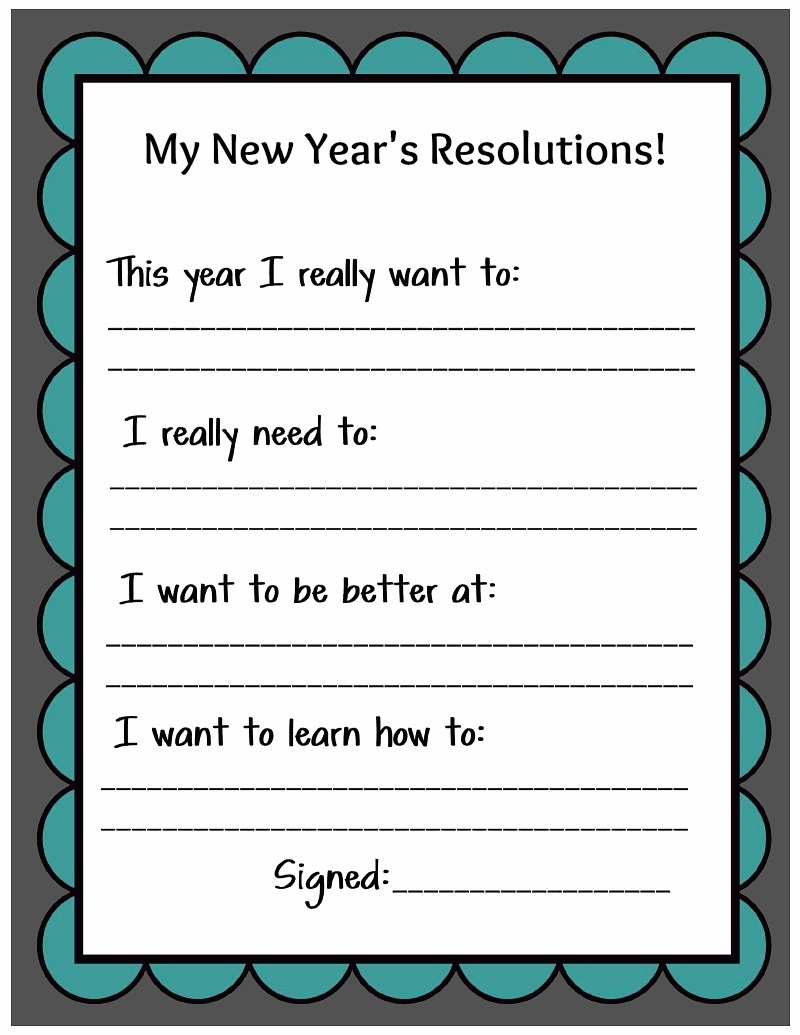 Free New YearS Resolution Printables