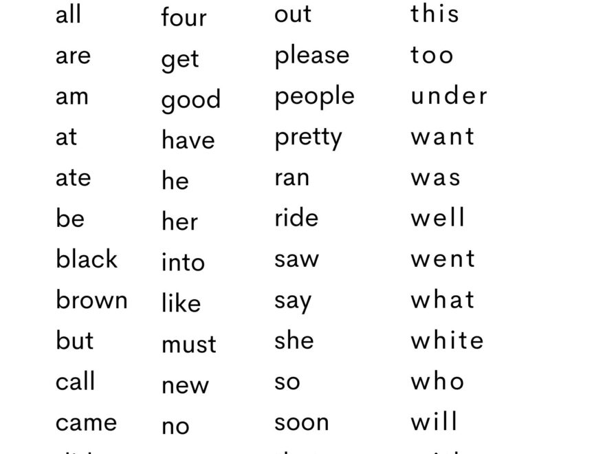 Kindergarten Sight Words Academy Worksheets