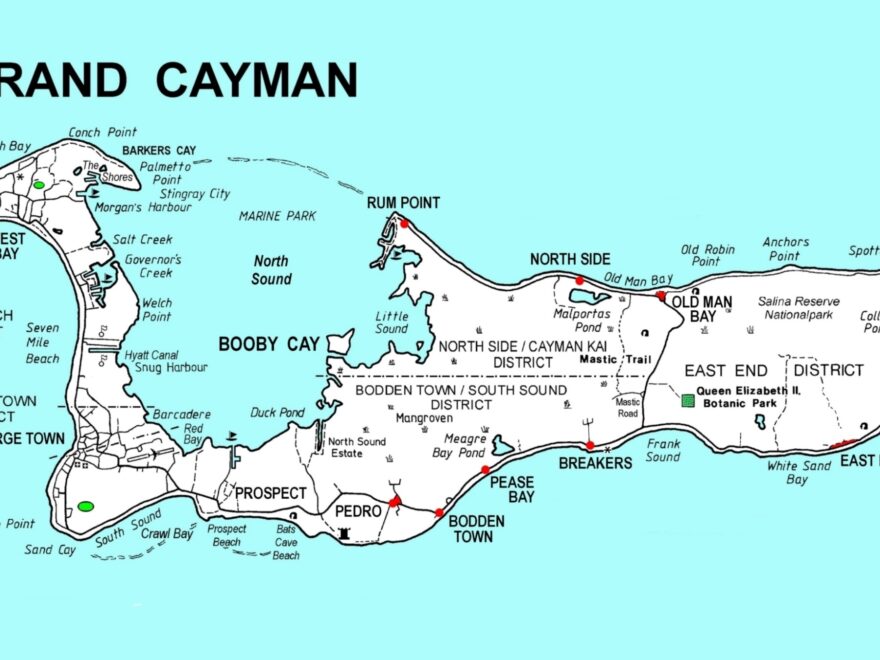 Large Detailed Map Of Grand Cayman With Roads And Other Marks Cayman Islands North America Mapsland Maps Of The World