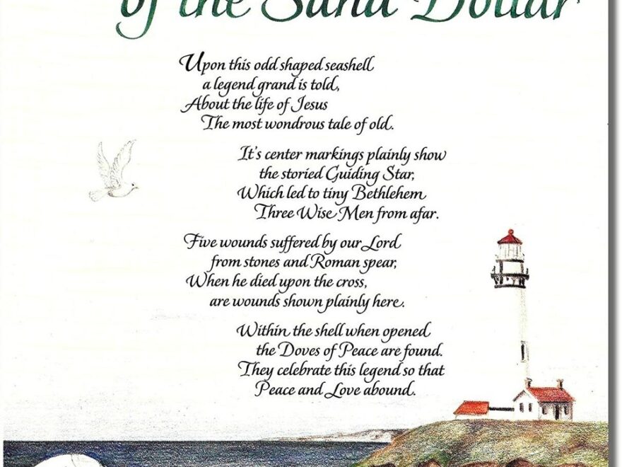 Lighthouse Legend Of The Sand Dollar Poem PRINT 8 X 10 Ready To Be Framed EBay