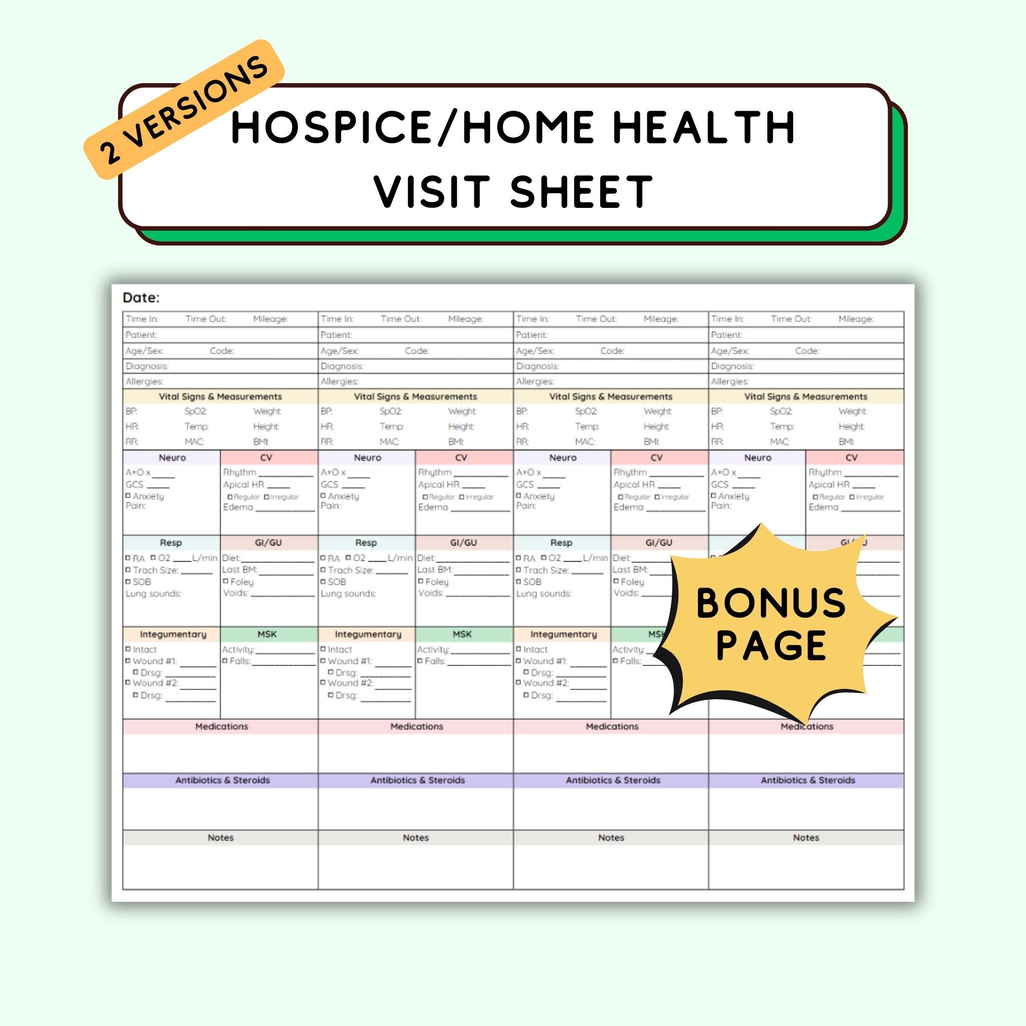 Long Term Care Admissions Printable Etsy
