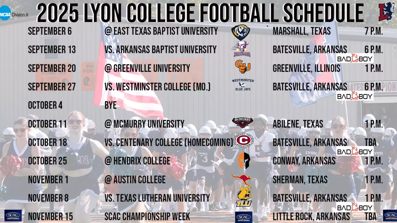 Lyon College Announces 2025 Scots Football Schedule Lyon College