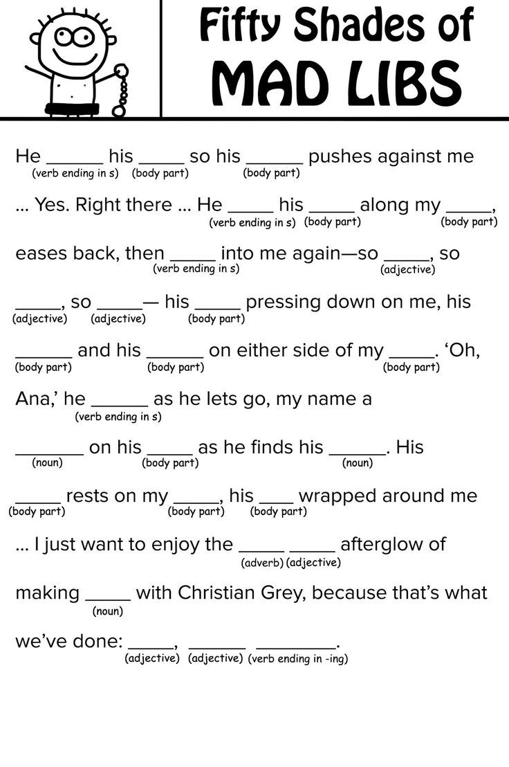 Mad Lib Sheets For Adults