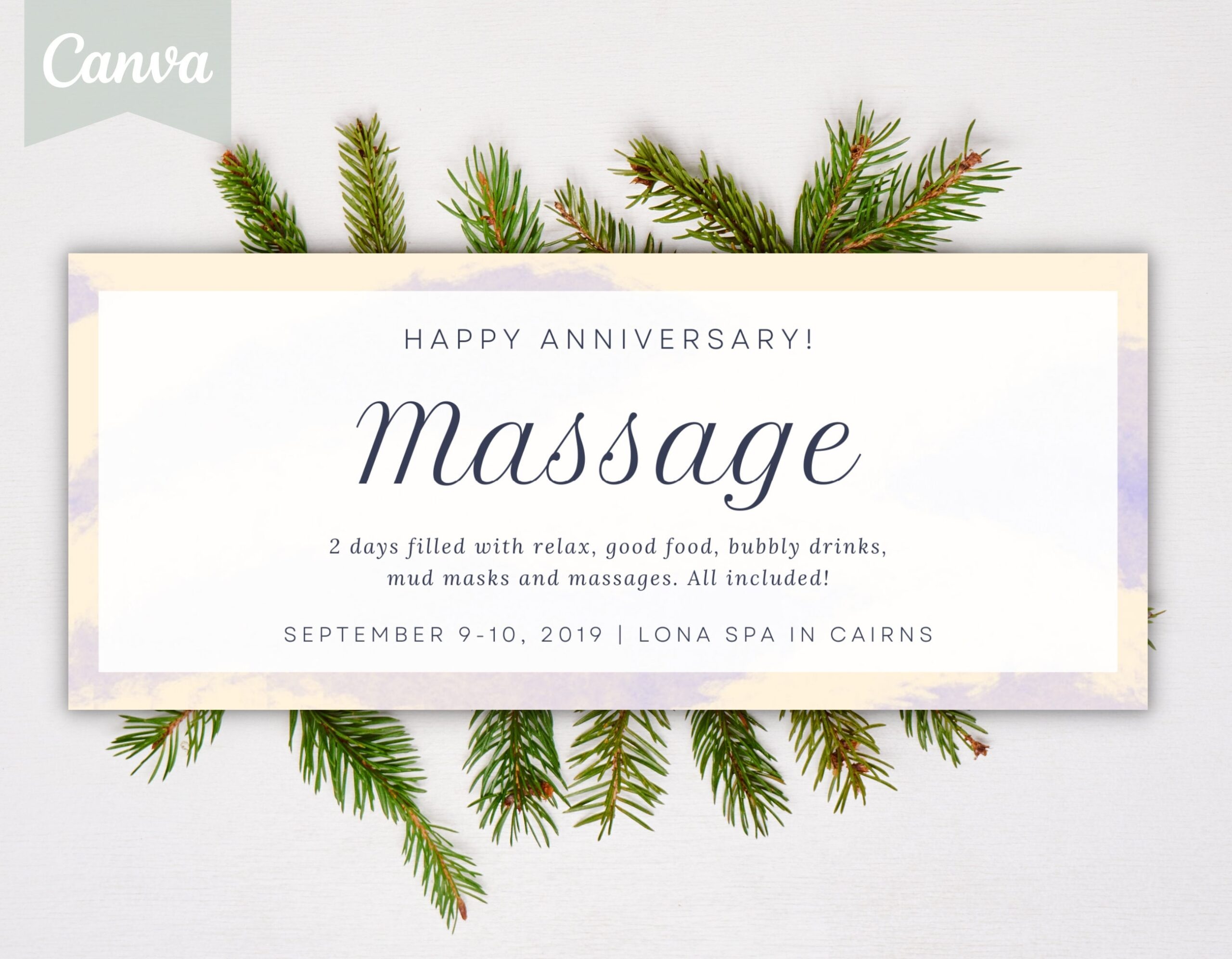 Massage Gift Certificate INSTANT DOWNLOAD EDITABLE Template For Christmas Voucher Voucher Printable Personalized Ticket Birthday Pass Etsy