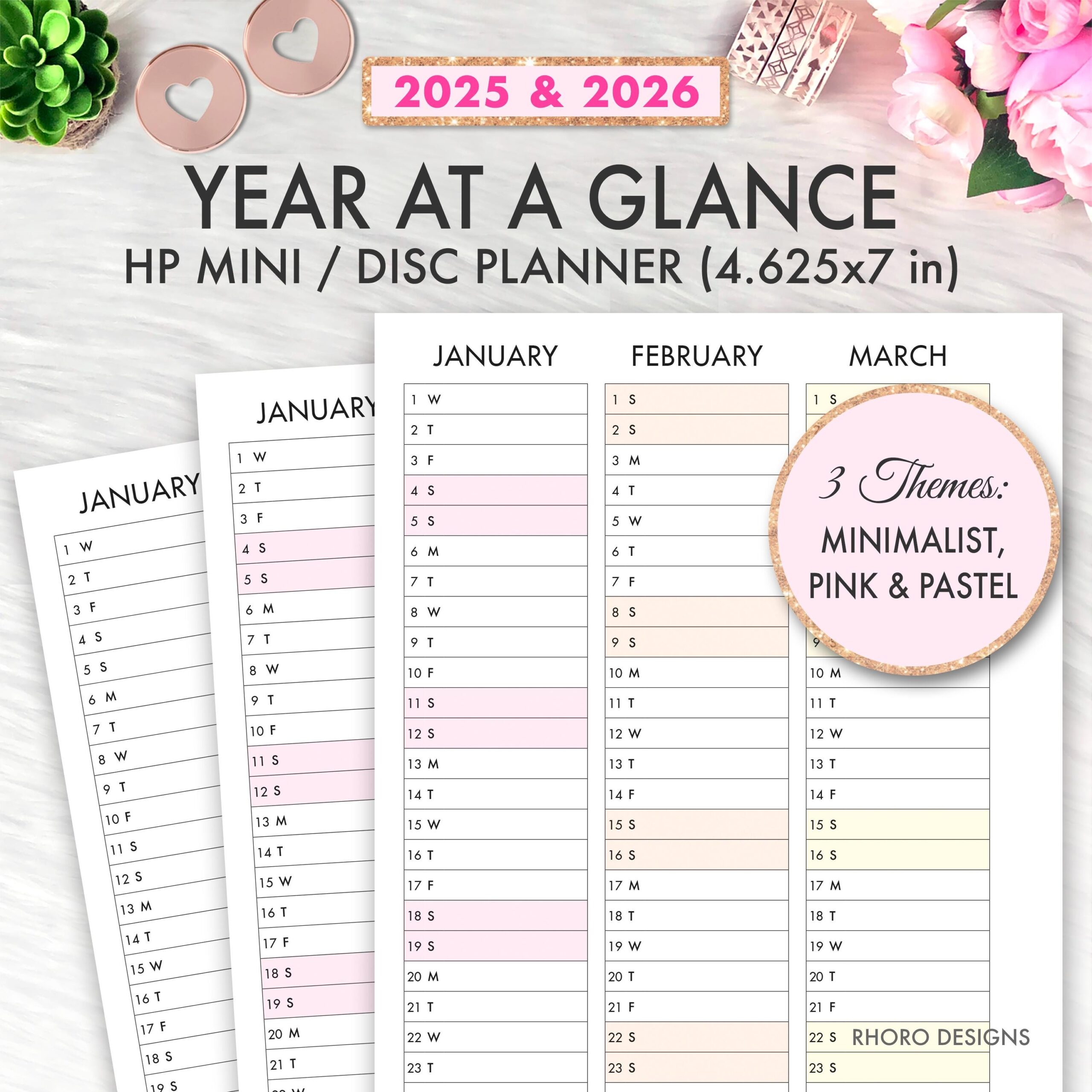 Mini Happy Planner Printable Inserts 2025 2026 Year At A Glance Calendar MINI HAPPY PLANNER Inserts Happy Planner Printable Inserts Pdf Etsy