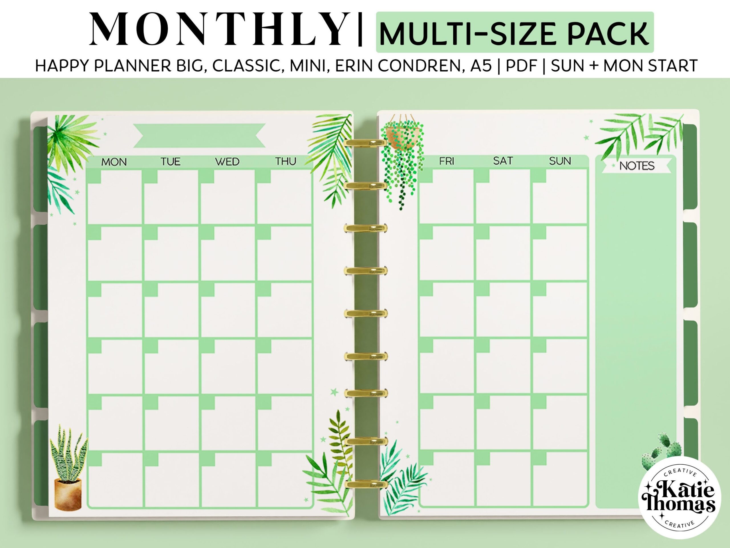 Big Happy Planner Monthly Printable