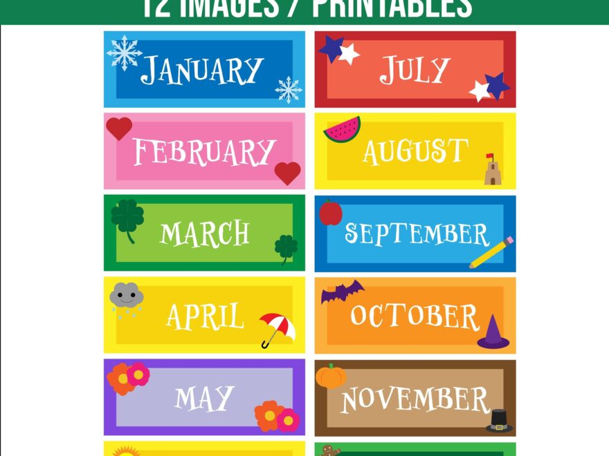 Months Of The Year Printable 12 Images Printables For Classroom Calendar Classroom Powerpoint Teacher Resource Etsy