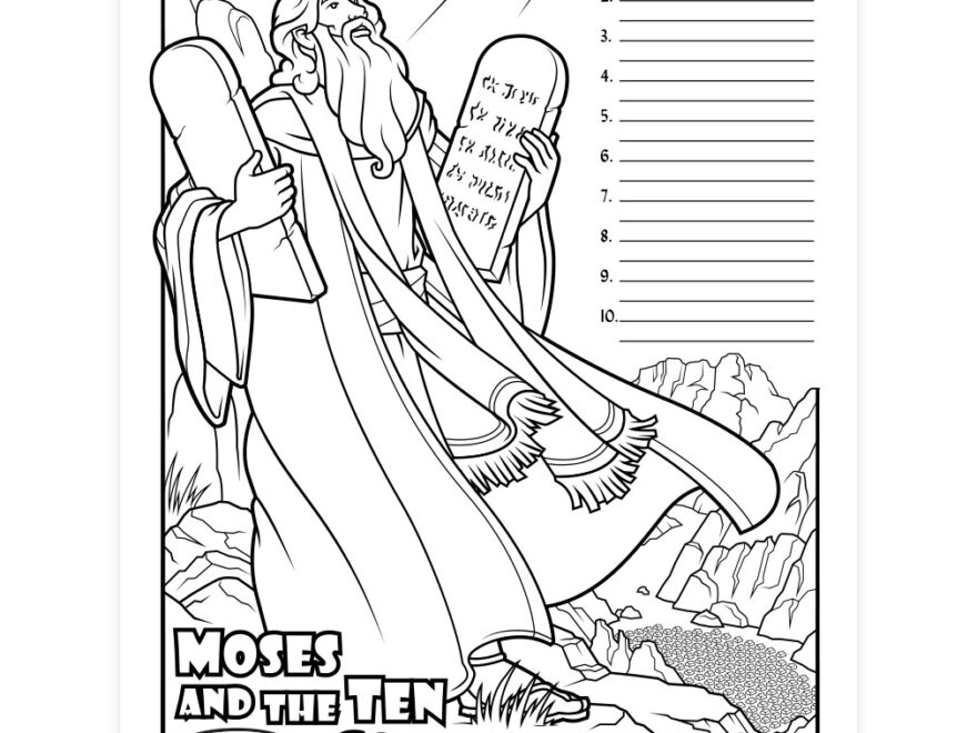 Moses And The Ten Commandments Coloring Page Printable