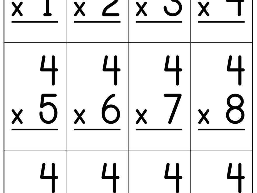 Multiplication Flash Cards Printable Paper Trail Design
