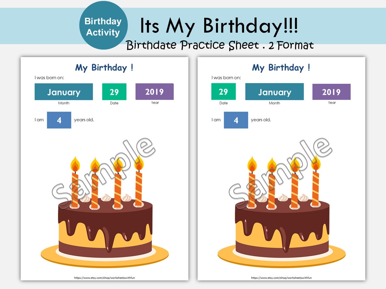 My Birthday Printable PDF I Know My Age Birthday Worksheet Toddler Birthday Activity Preschool Prek Kindergarten Homeschool Etsy